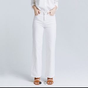 ABLE wide leg white jeans size 28